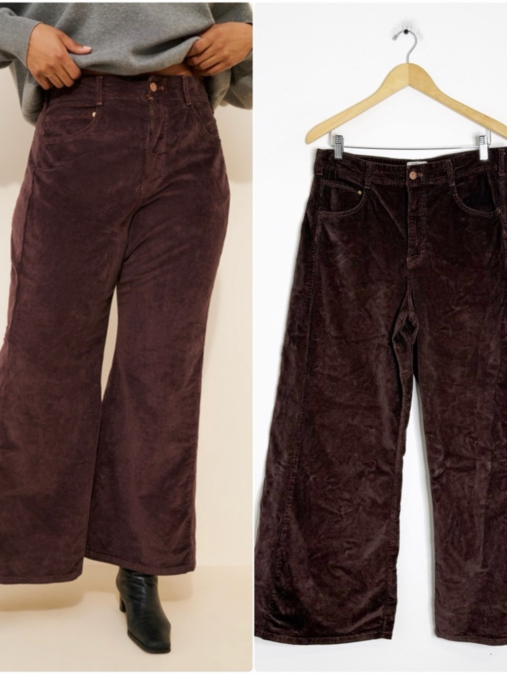 Pilcro Adi Wide Leg Corduroy Pants Size 31 Brown High Rise Anthropologie